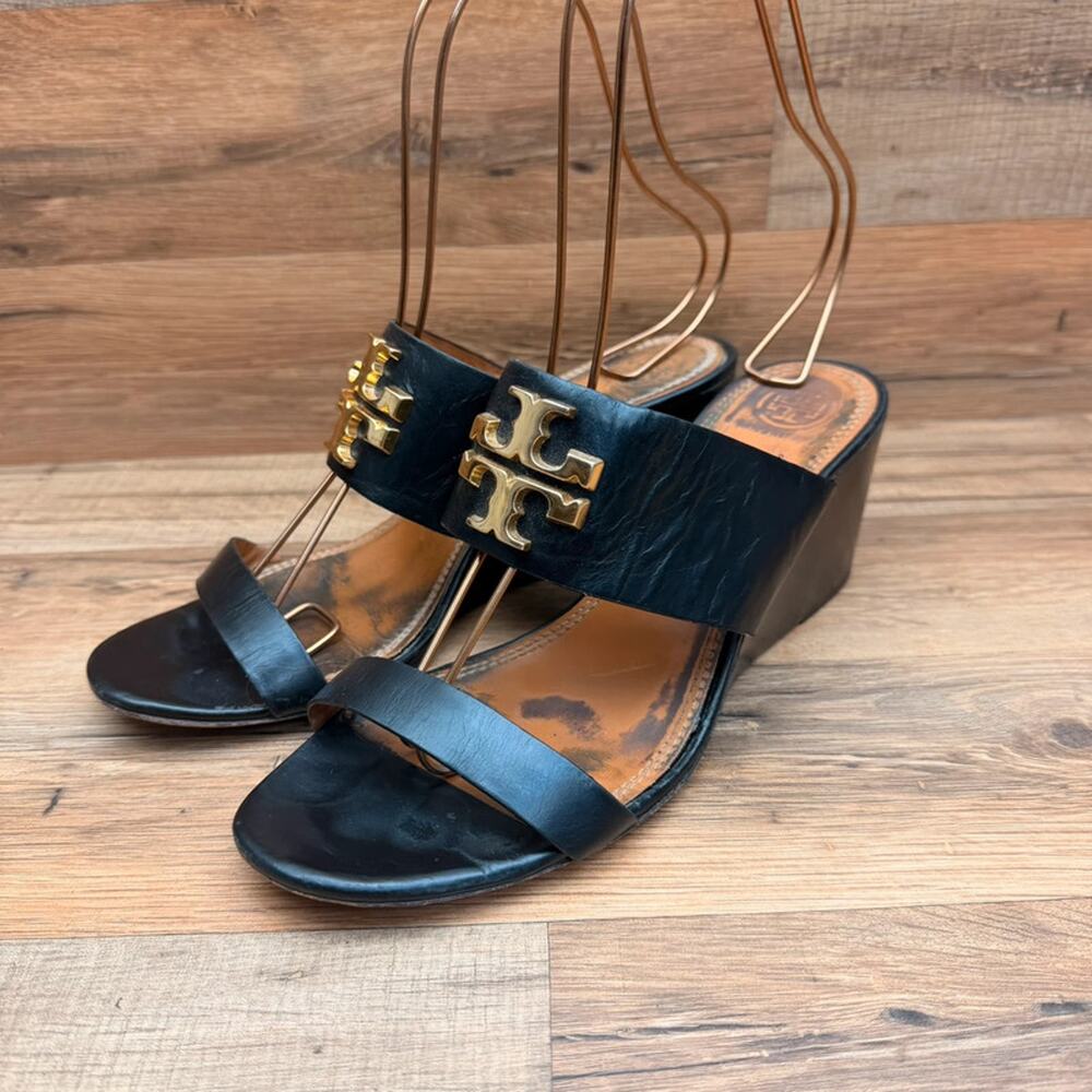 Tory Burch Everly size 9M Wedge Sandal Black